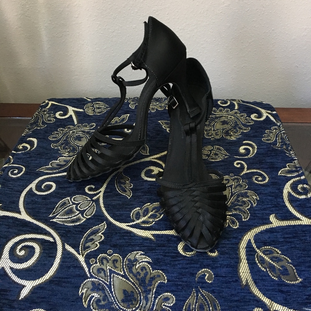 Very Fine Black Latin Ballroom Dance Heels